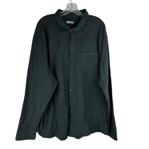32 Degrees Heat Button Up Shirt Mens XXL Green Brushed Fleece Long Sleeve